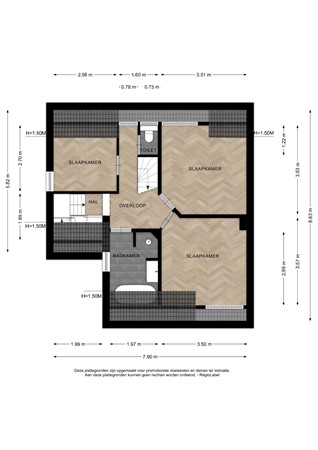 Floorplan - Tjoenerstraat 13, 7416 XK Deventer